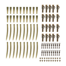 Load image into Gallery viewer, 100pcs Lead Clips / Tail Rubbers /  Tubes / Swivels / Rubber Sleeves